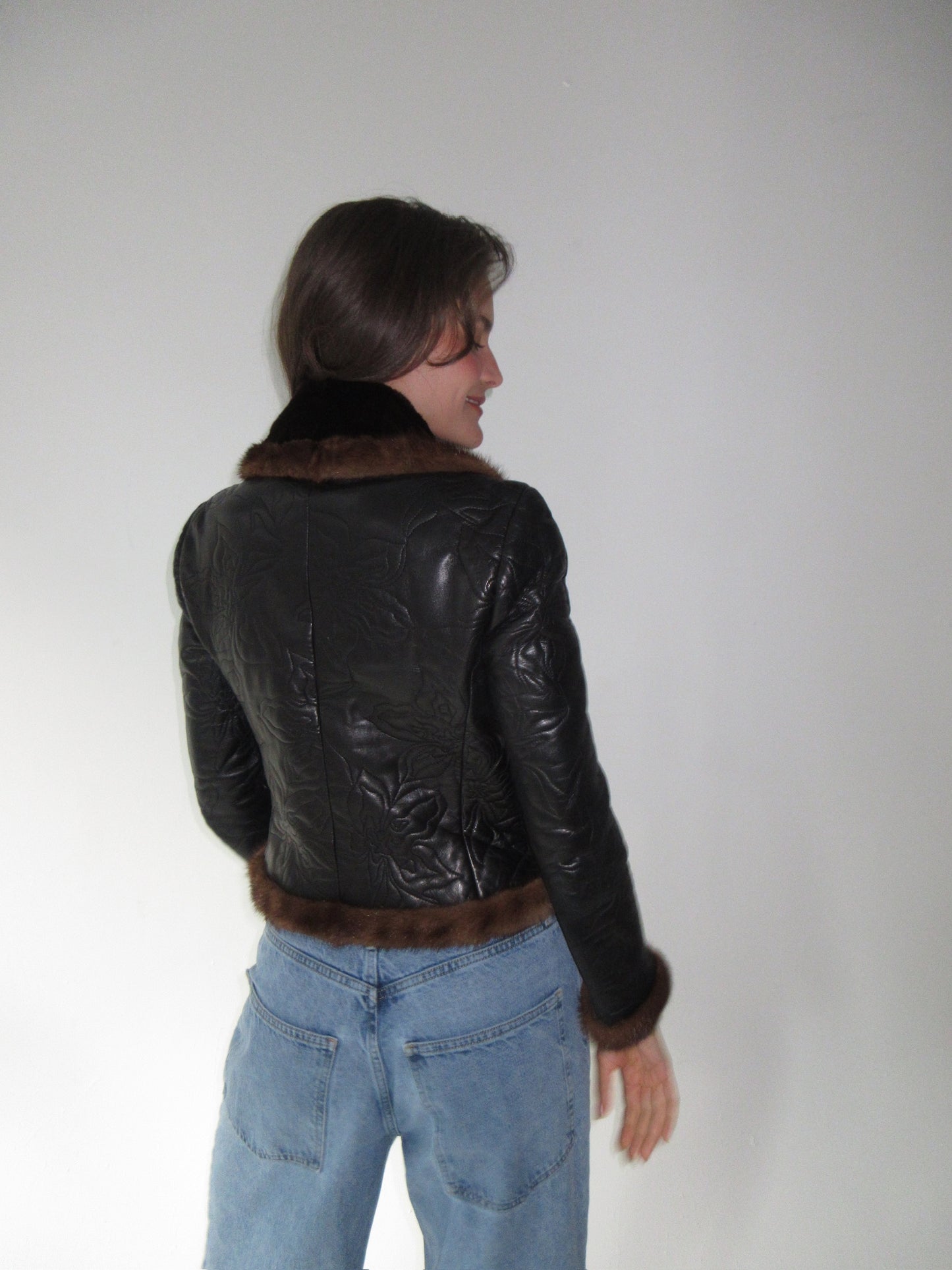 Valentino Leather & Fur Jacket