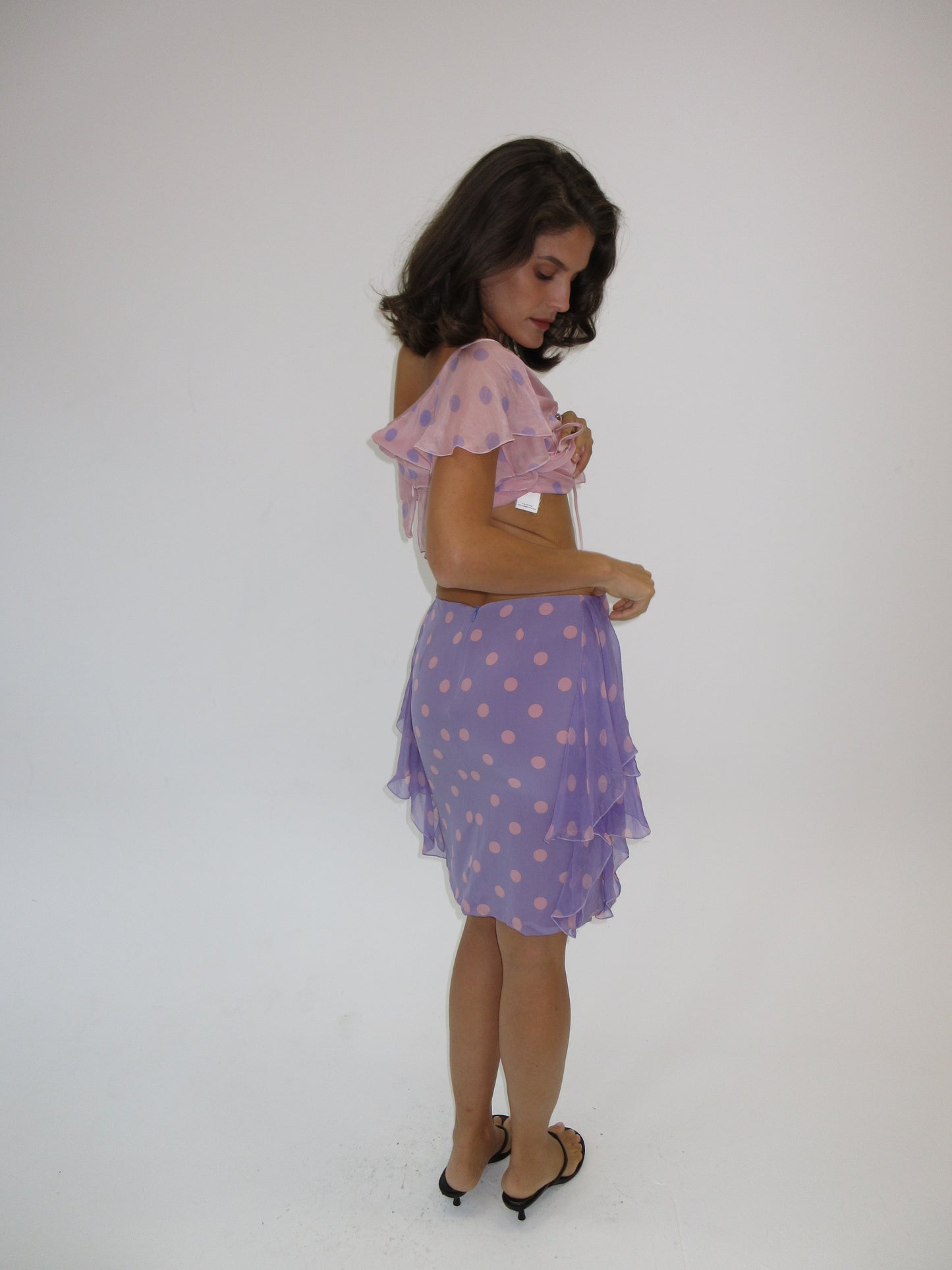 Vintage Valentino silk Polka dot skirt