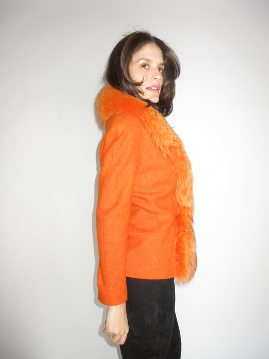 FW1998 Christian Dior by John Galliano orange fox fur jacket