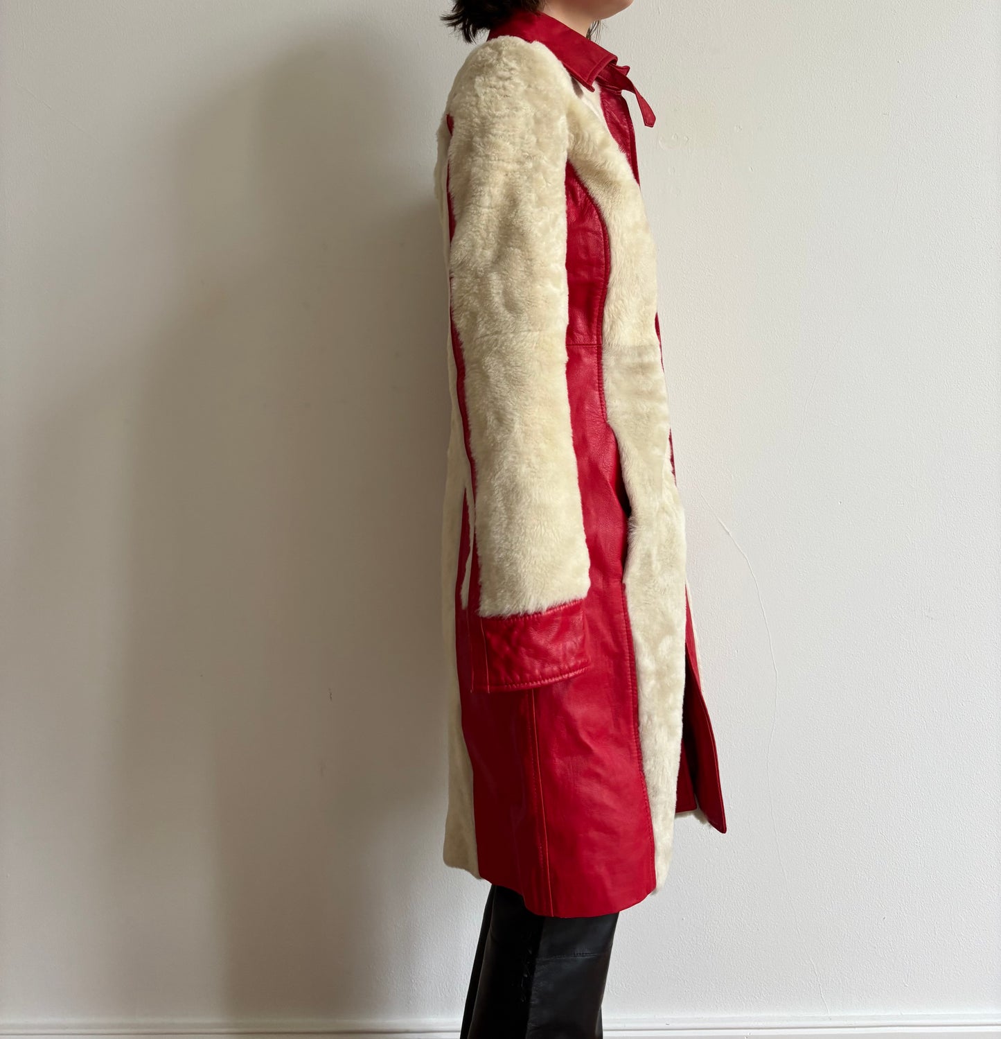 Vintage D&G leather and fur jacket