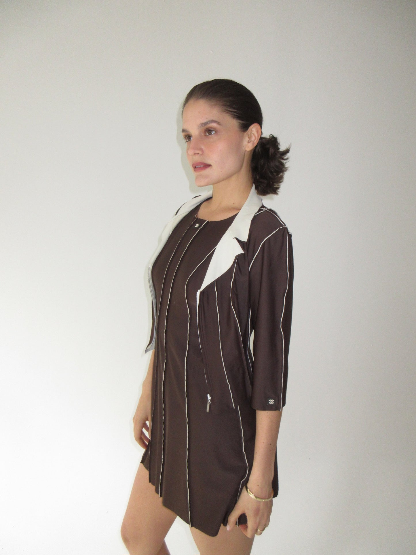 Vintage Brown Chanel Mini Dress with matching Jacket