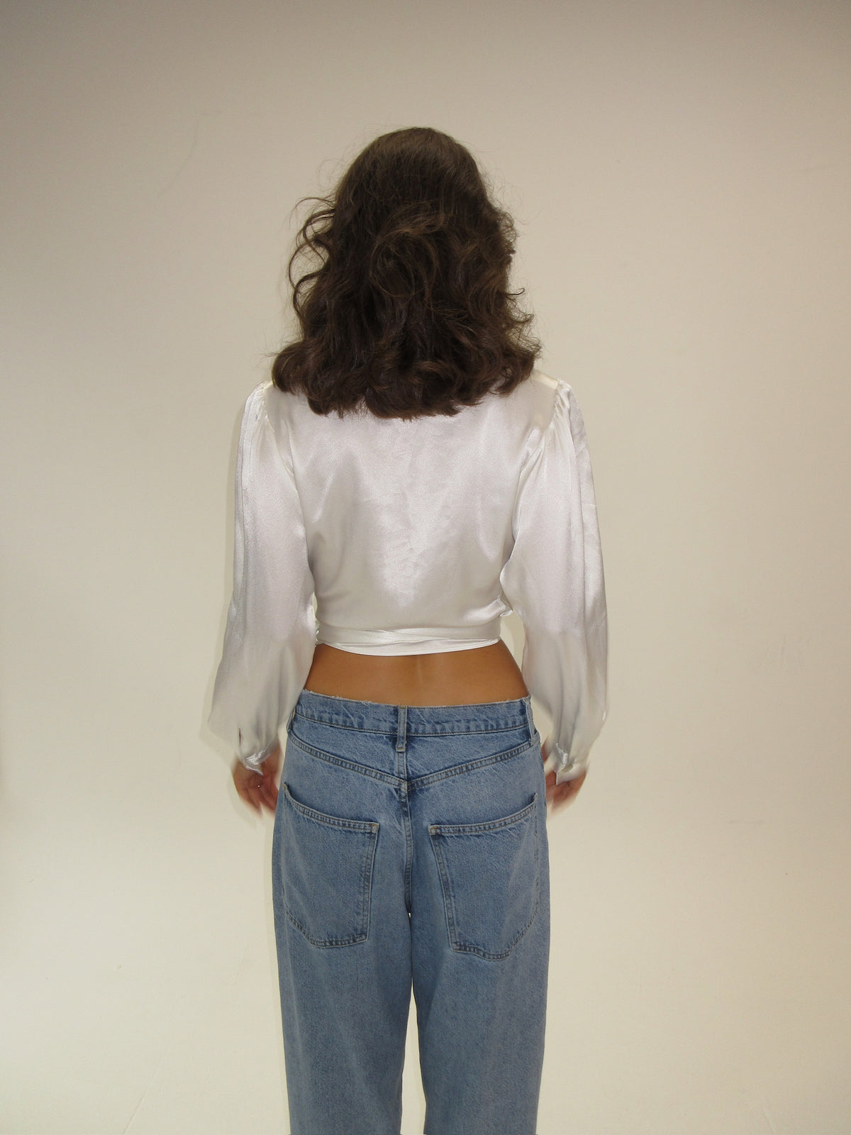 Vintage YSL Satin Wrap Top