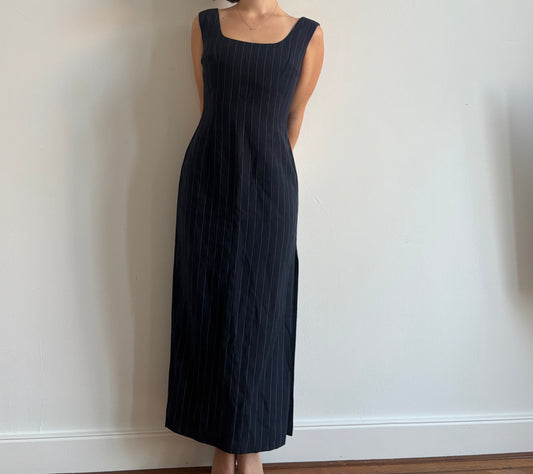 90s Dolce & Gabbana pinstripe dress with side slit