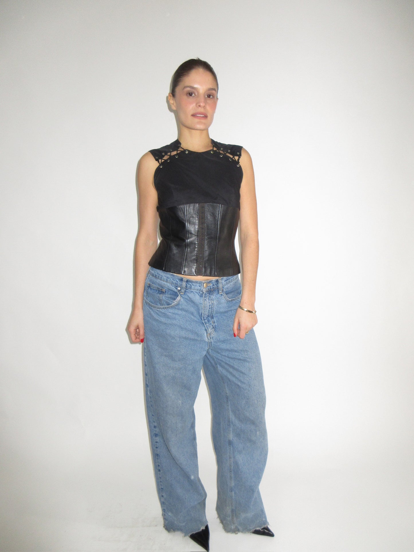 Amaya Arzuaga FW 2002 Leather Corset Top
