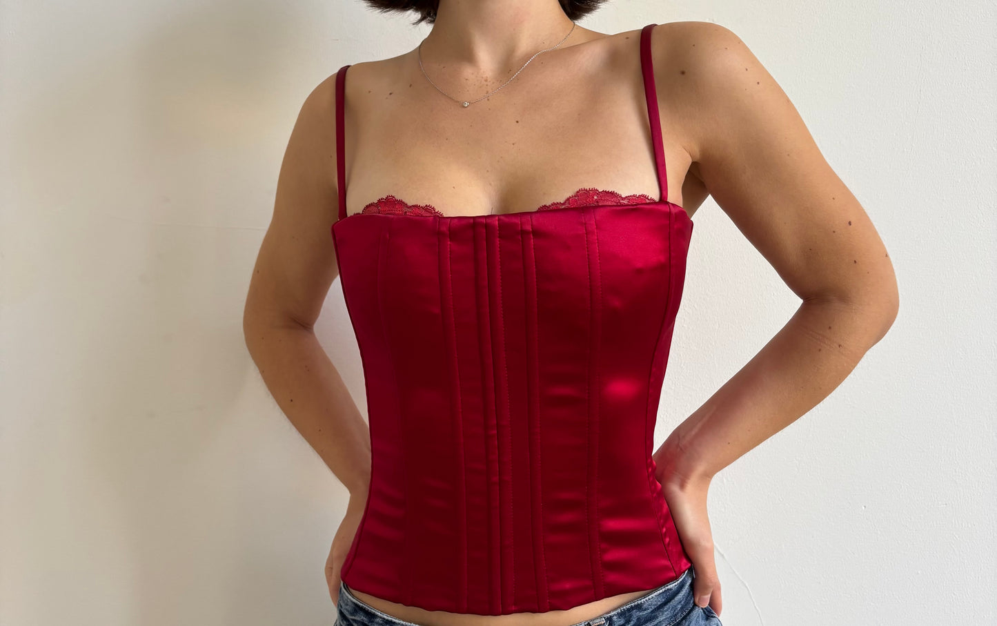 FW2001 Dolce & Gabbana silk corset with built in bra