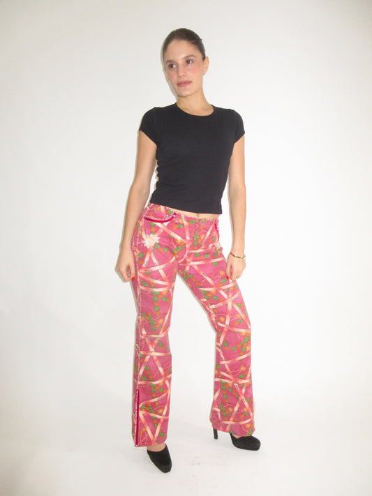 Voyage Passion Pink Pants with Beading and Embellishments