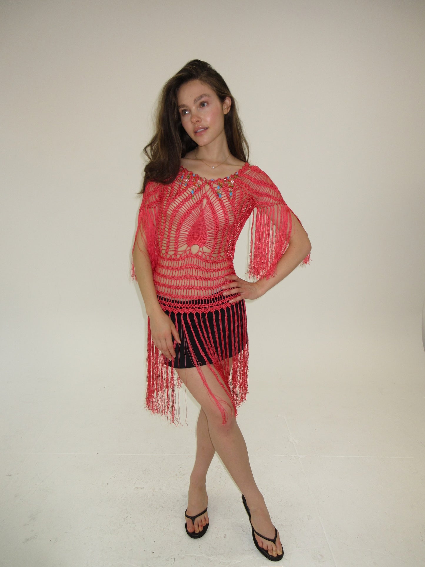 Roberto Cavalli class crochet coverup