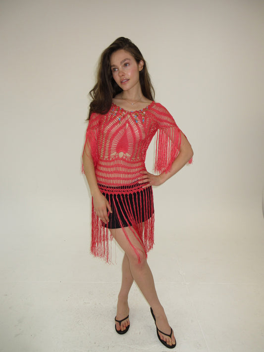 Roberto Cavalli class crochet coverup