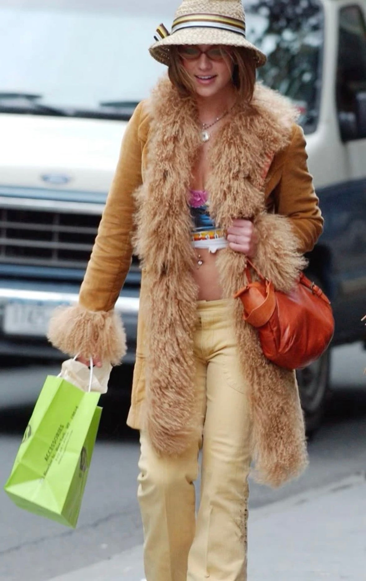 Early 2000s D&G Afghan coat seen on Britney Spears