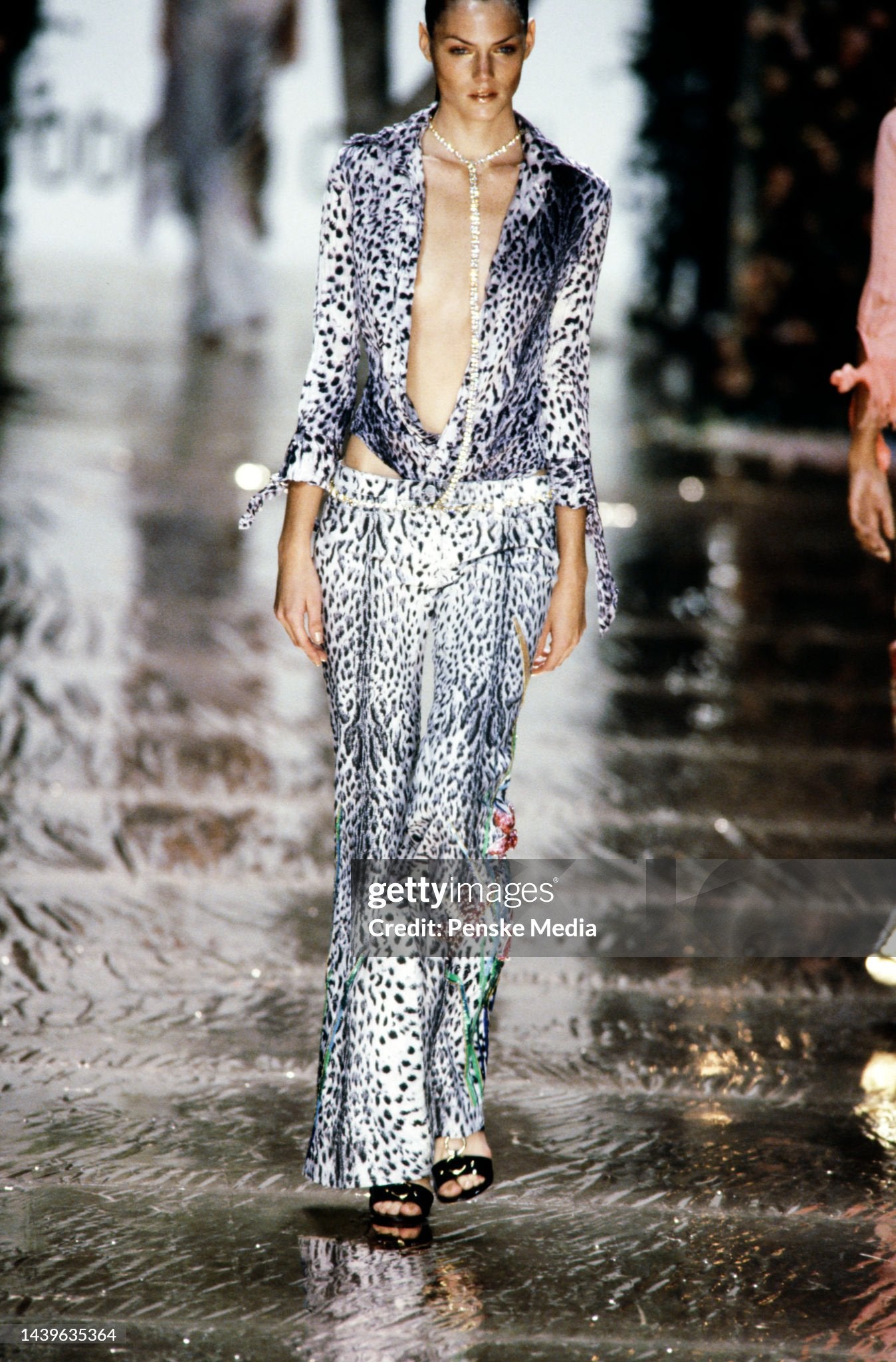 SS2000 Roberto Cavalli art collection runway beaded pants