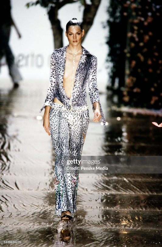 SS2000 Roberto Cavalli art collection runway beaded pants