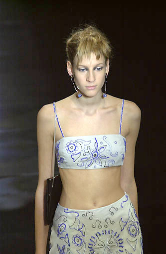 Stunning vintage Emporio Armani beaded straps and sequined top
