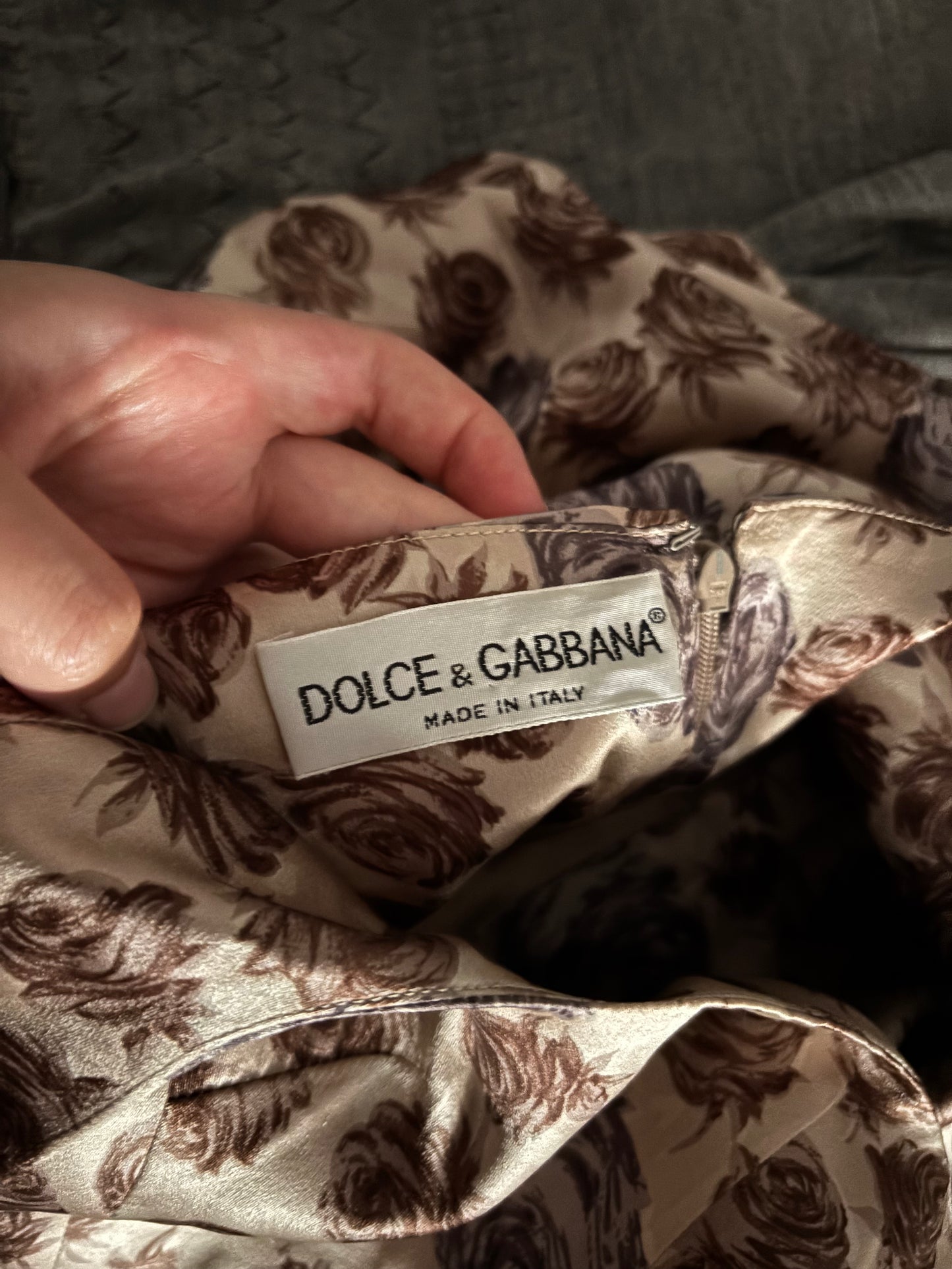 FW1996 Dolce & Gabbana Silk Runway Dress Modeled by Kate Moss