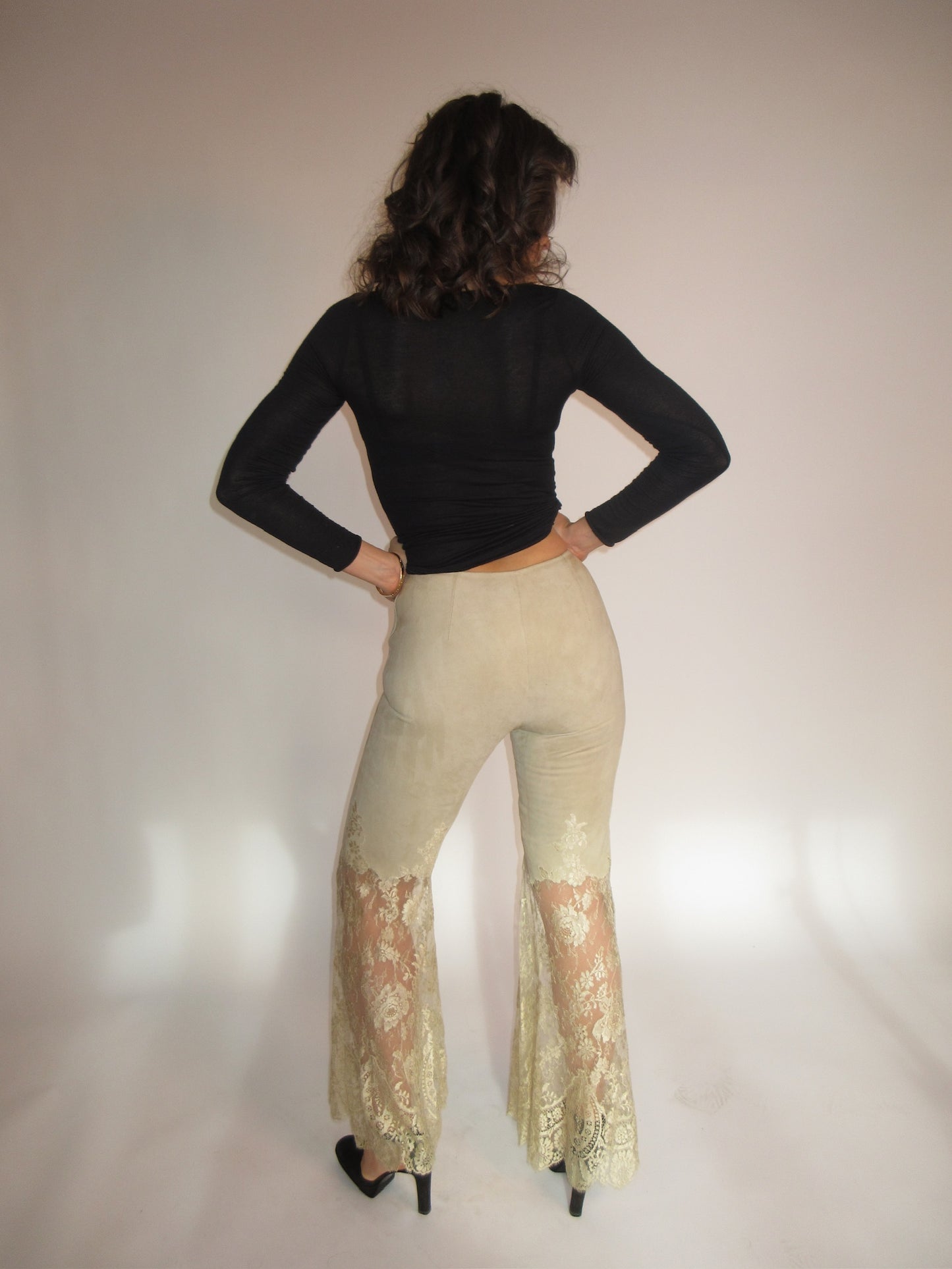 SS2000 Suede & Lace Valentino Runway Pants