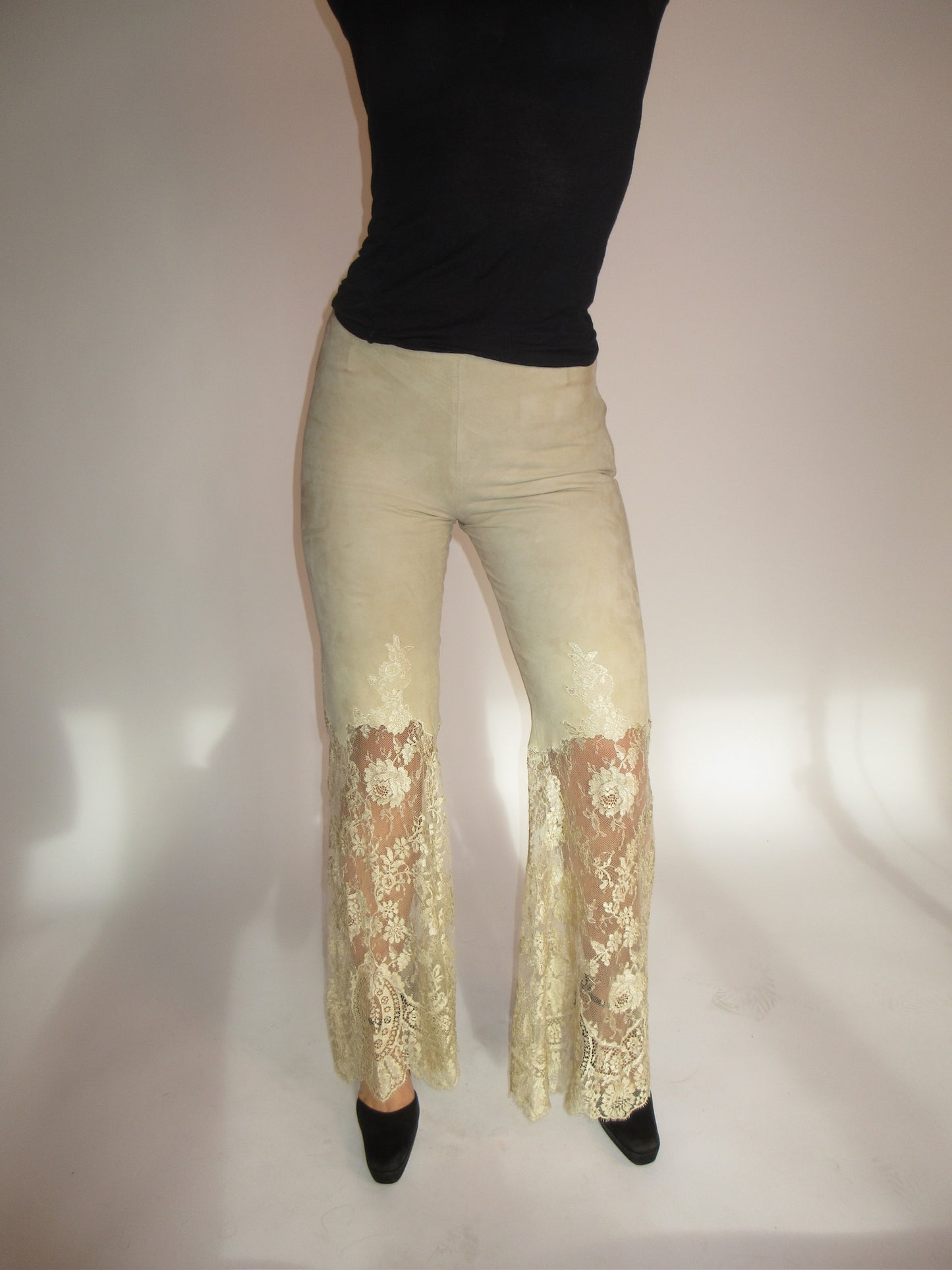 SS2000 Suede & Lace Valentino Runway Pants