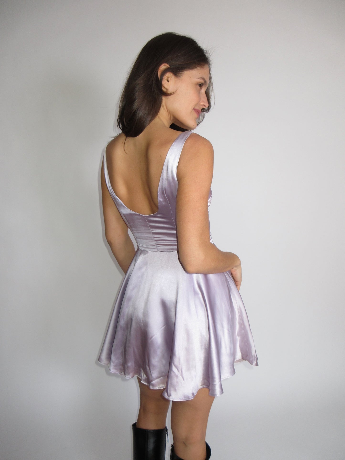 Dolce & Gabbana Lilac Silk Mini Dress