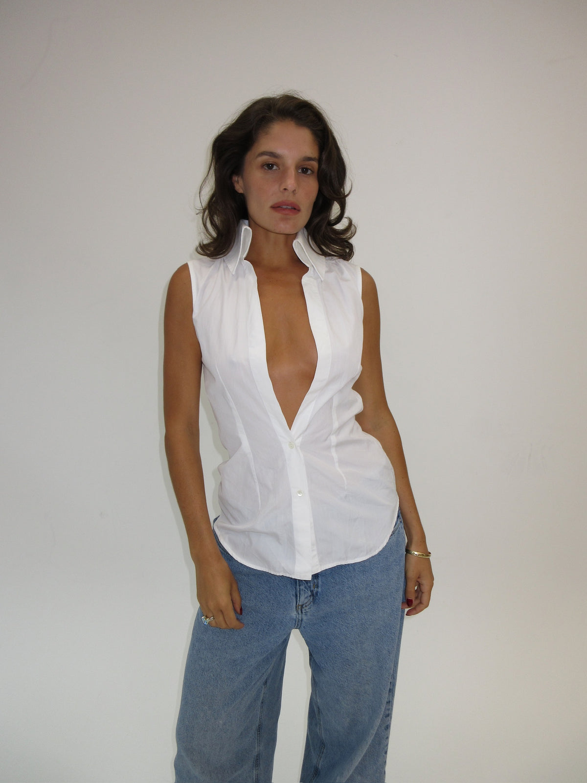 Dolce & Gabbana White Tailored Tank Top