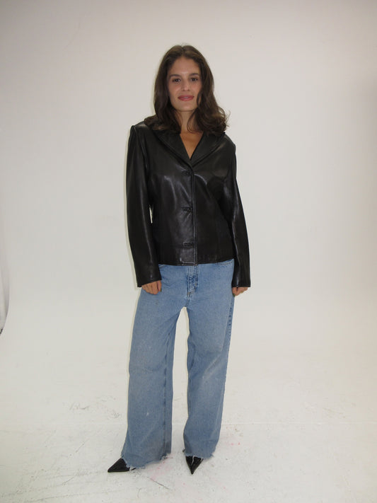Vintage Versace Leather and Lace jacket