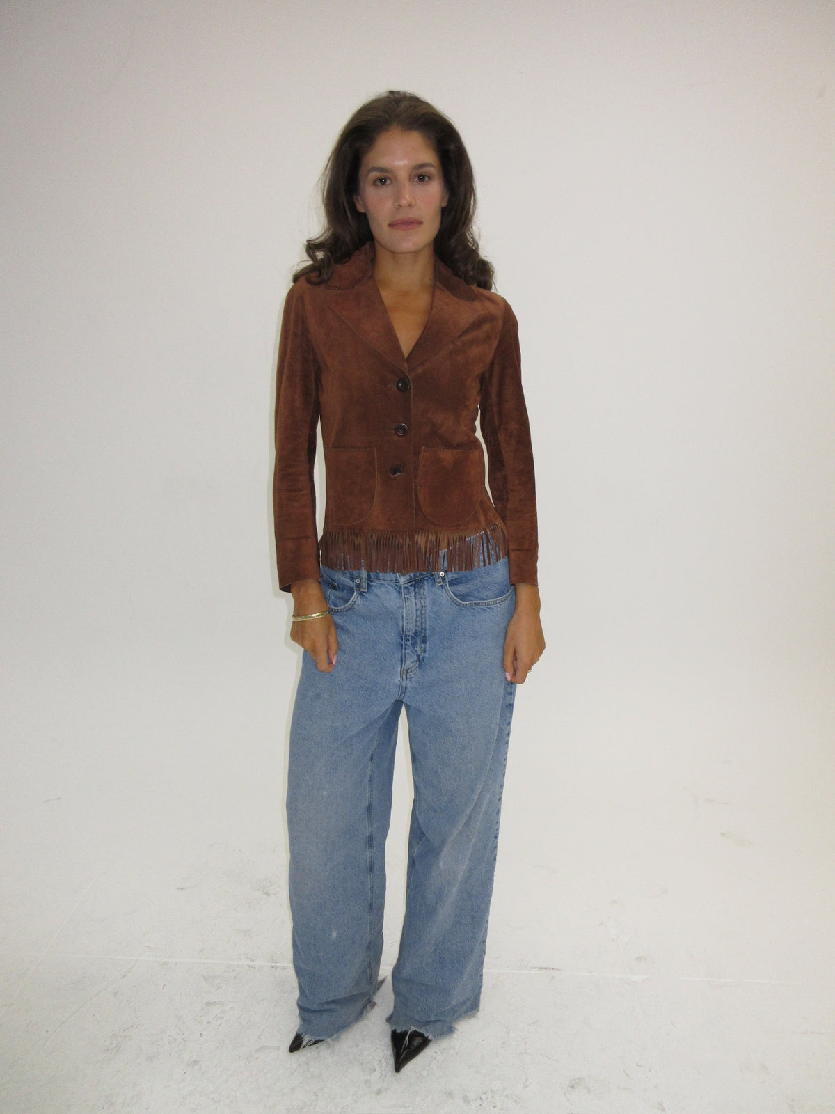 Vintage Miu Miu leather fringe jacket