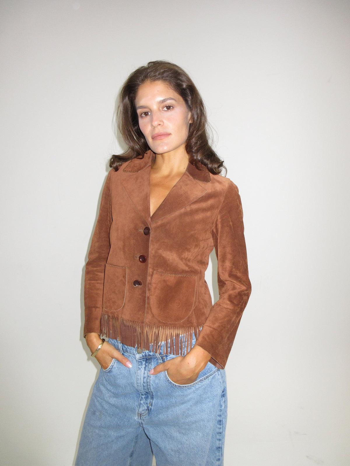 Vintage Miu Miu leather fringe jacket