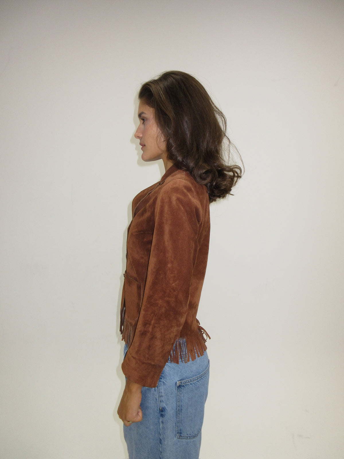 Vintage Miu Miu leather fringe jacket