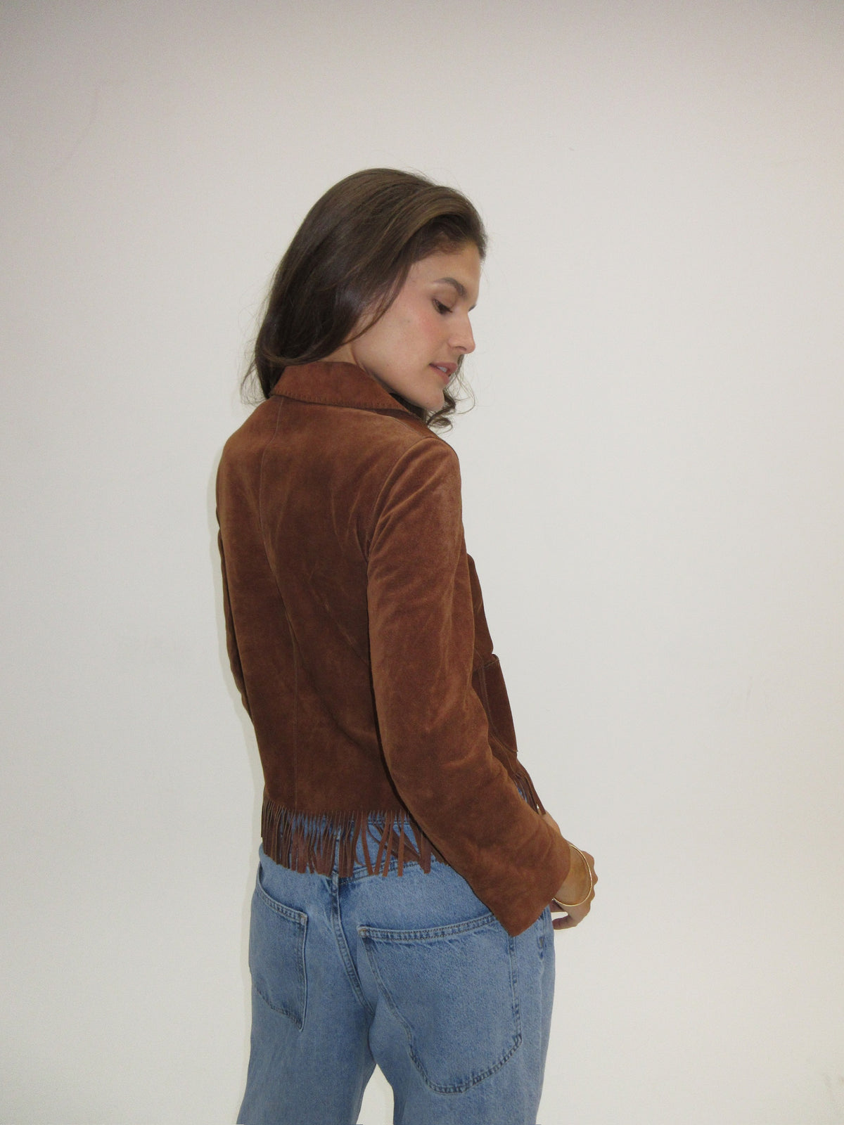 Vintage Miu Miu leather fringe jacket