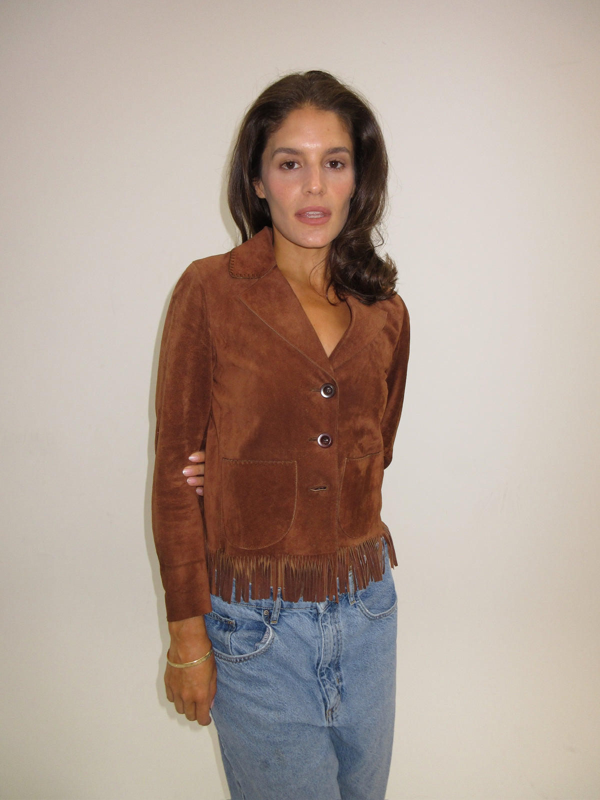 Vintage Miu Miu leather fringe jacket