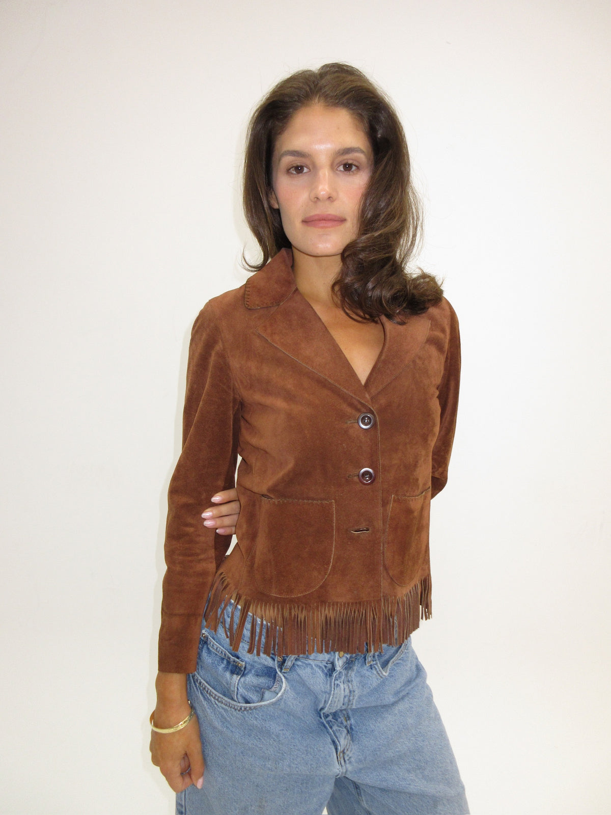 Vintage Miu Miu leather fringe jacket