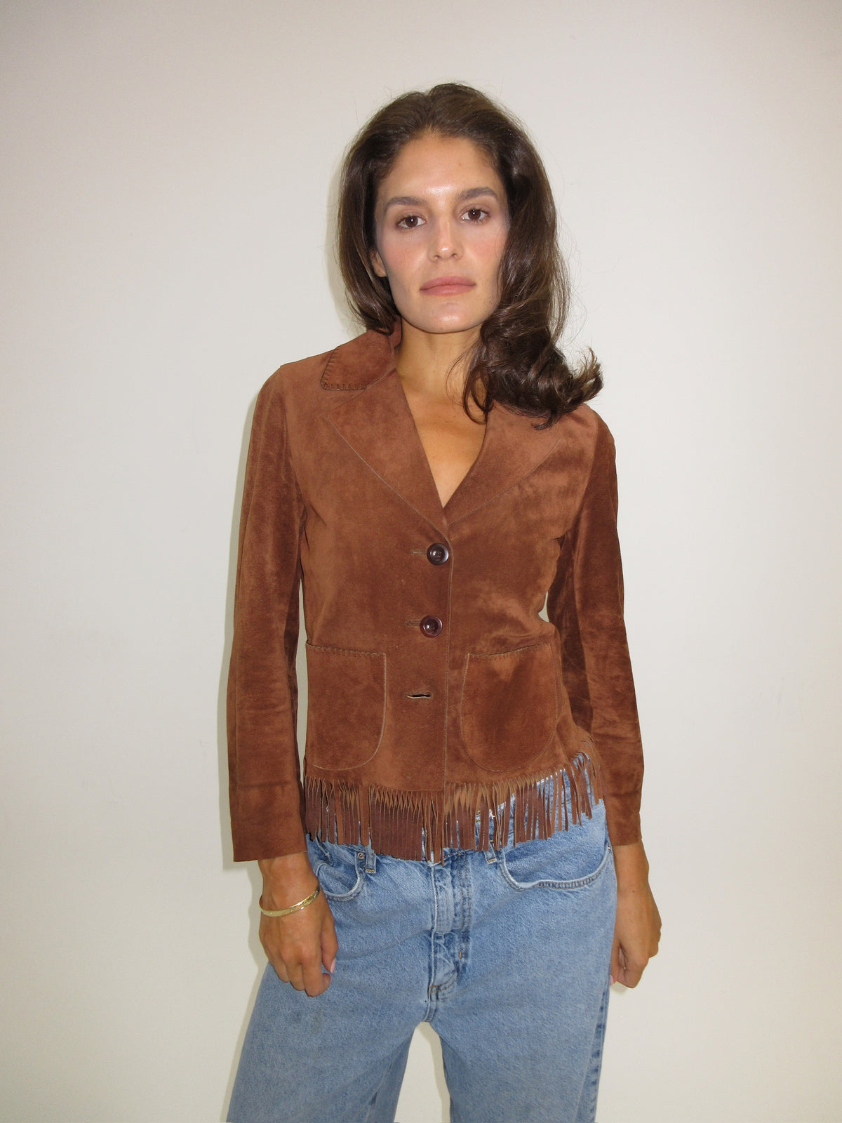 Vintage Miu Miu leather fringe jacket
