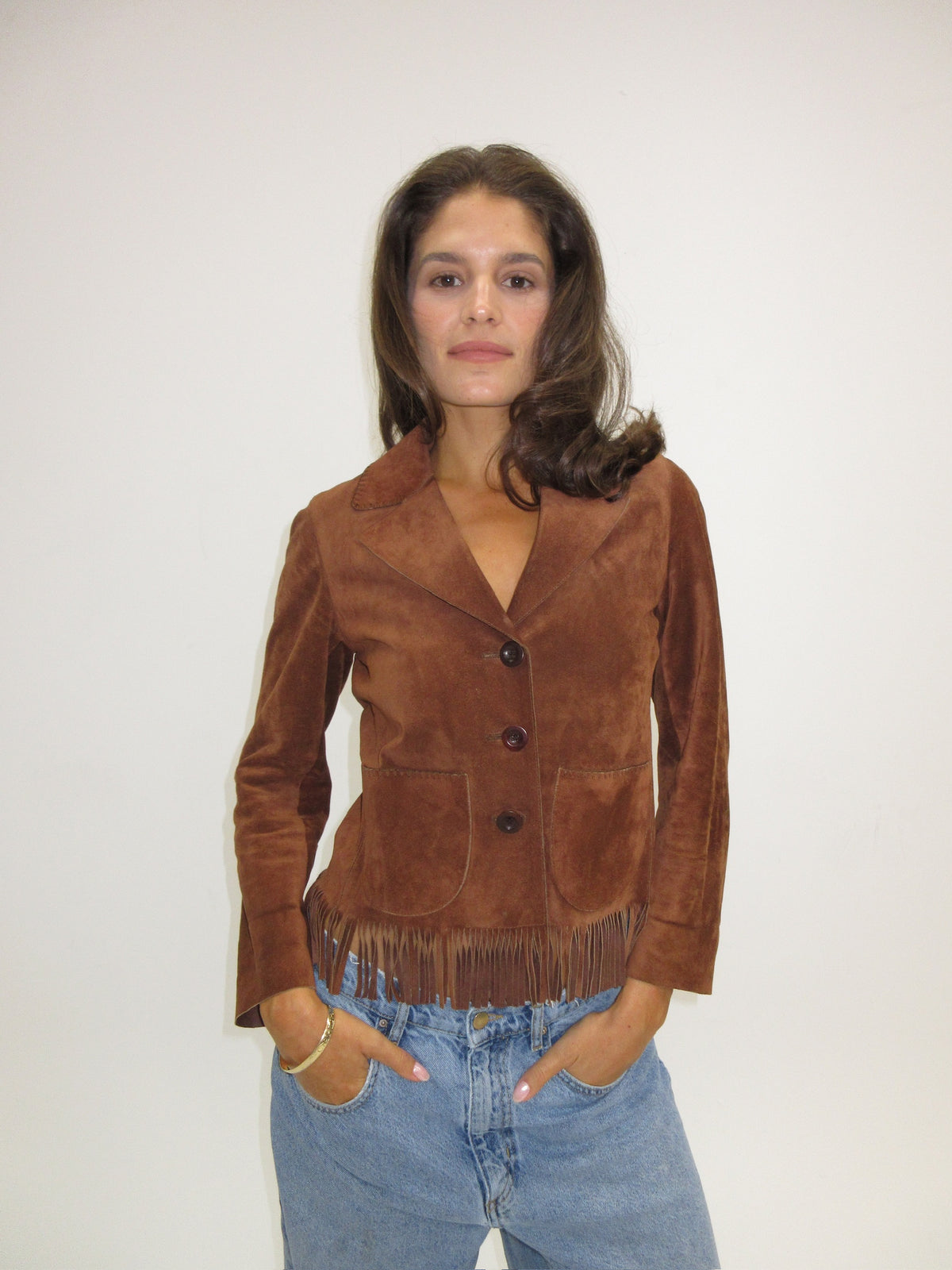 Vintage Miu Miu leather fringe jacket