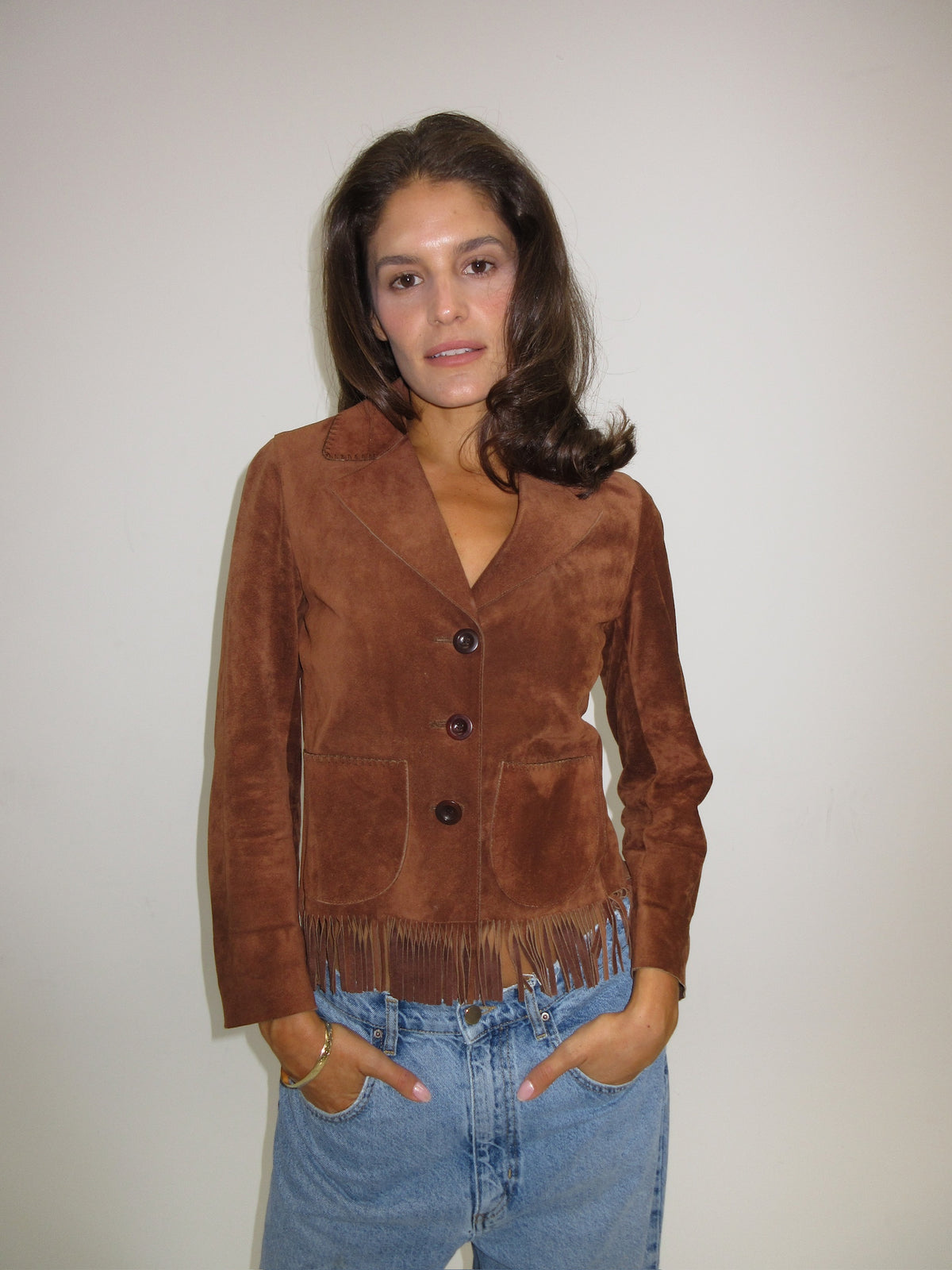 Vintage Miu Miu leather fringe jacket