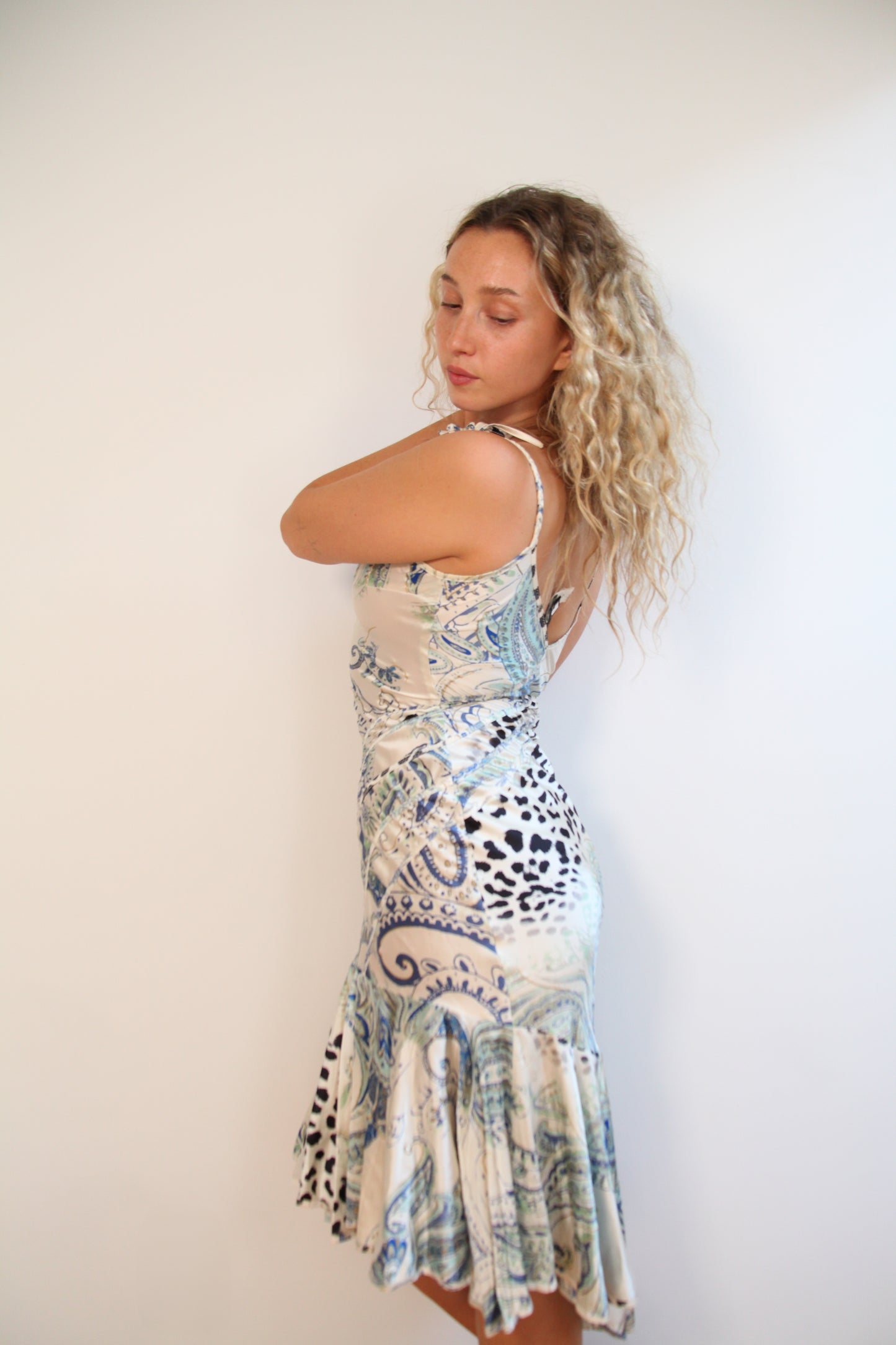 Vintage Roberto Cavalli Just Cavalli Blue Silk Dress