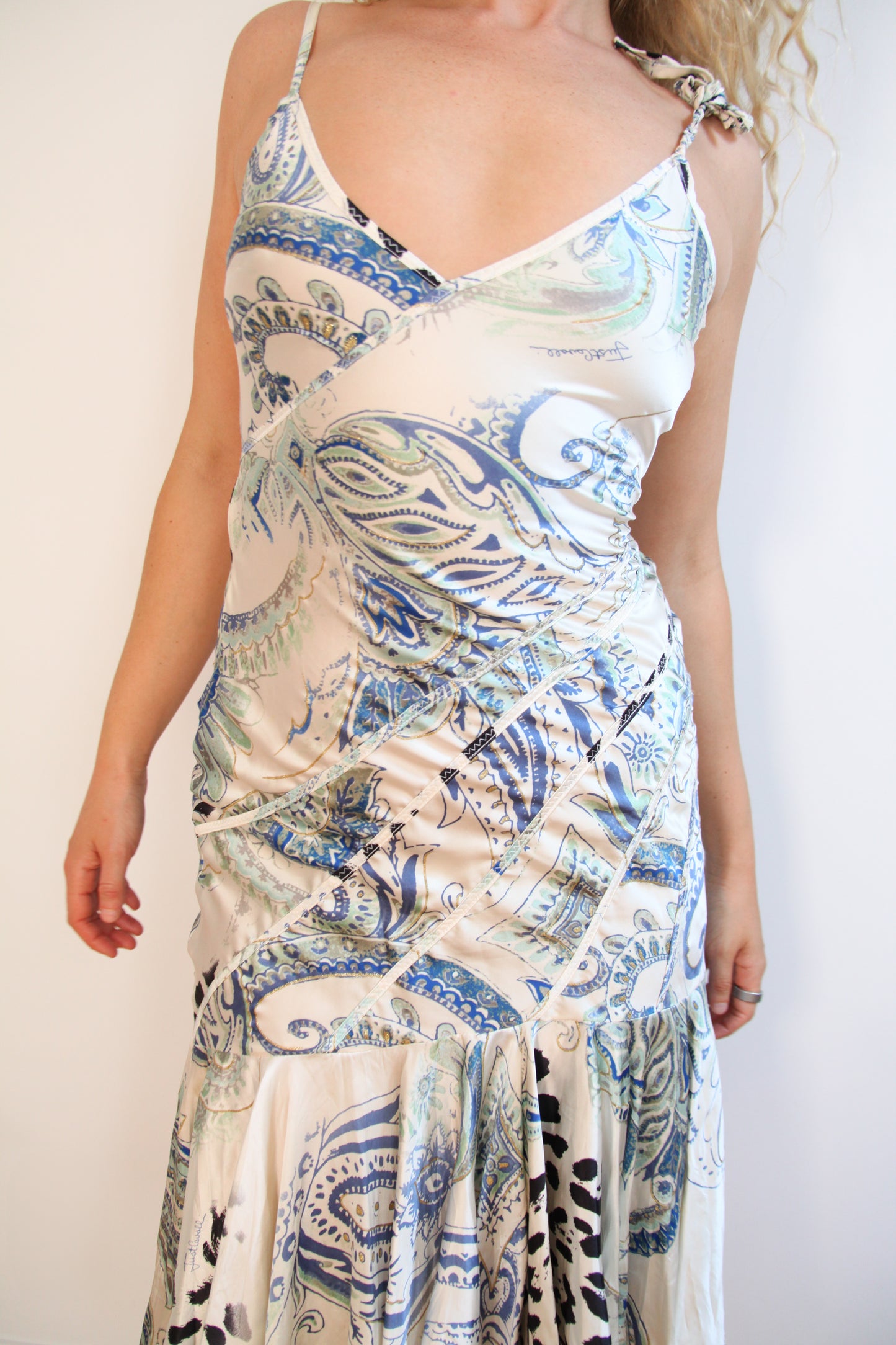 Vintage Roberto Cavalli Just Cavalli Blue Silk Dress