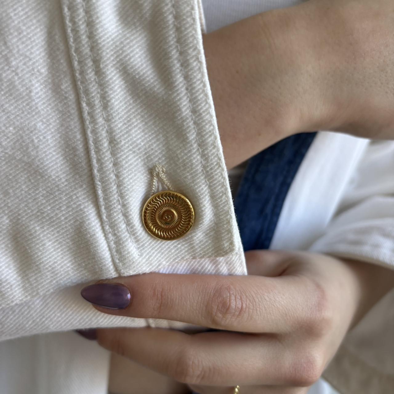 Vintage Chanel White Denim Jacket with Chanel Buttons