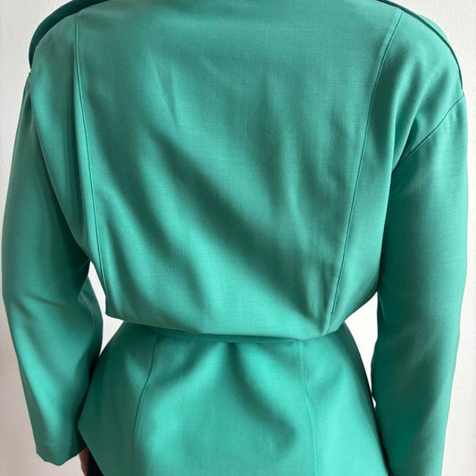 Vintage Thierry Mugler Teal Jacket with Belt