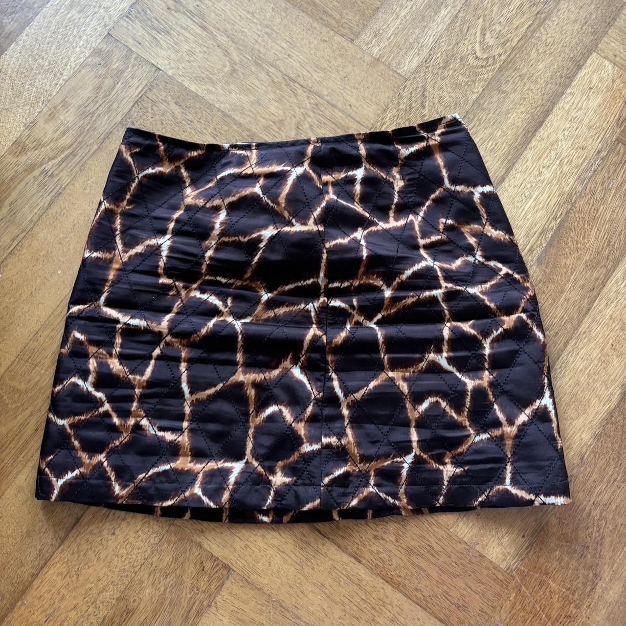 Vintage Silk Giraffe Print Dolce & Gabbana Mini Skirt