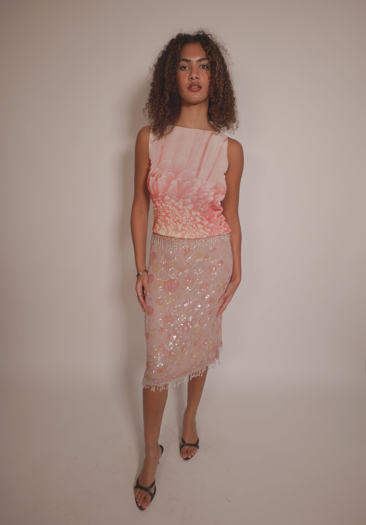 SS2004 Valentino sequined and beaded skirt