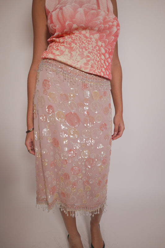 SS2004 Valentino sequined and beaded skirt
