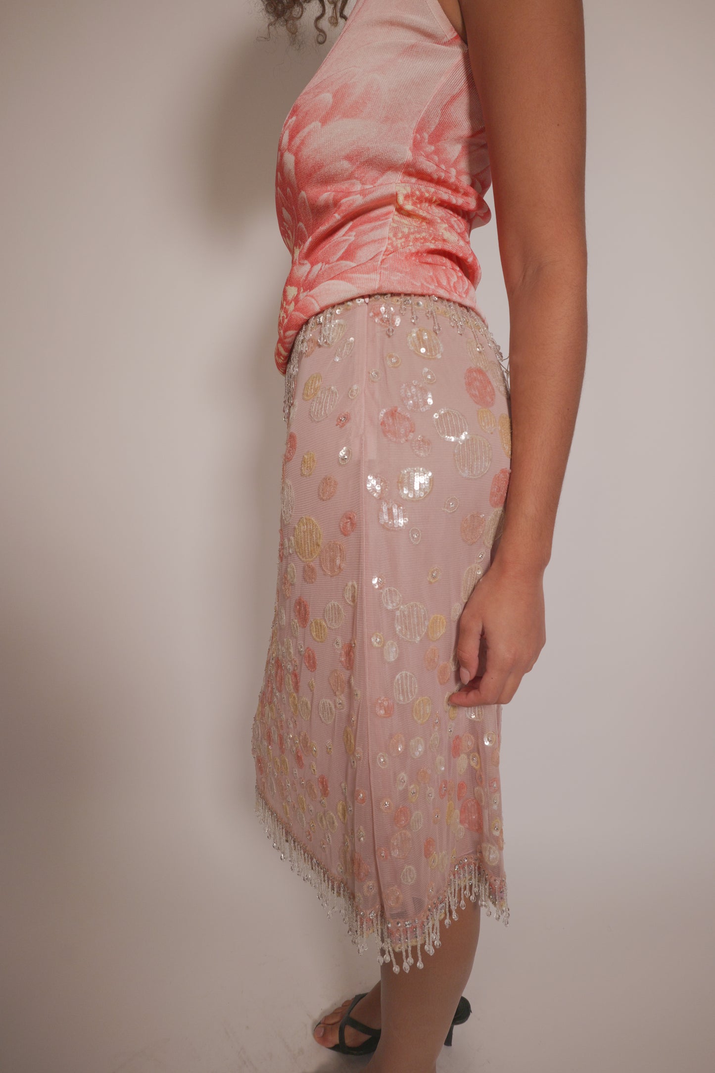 SS2004 Valentino sequined and beaded skirt