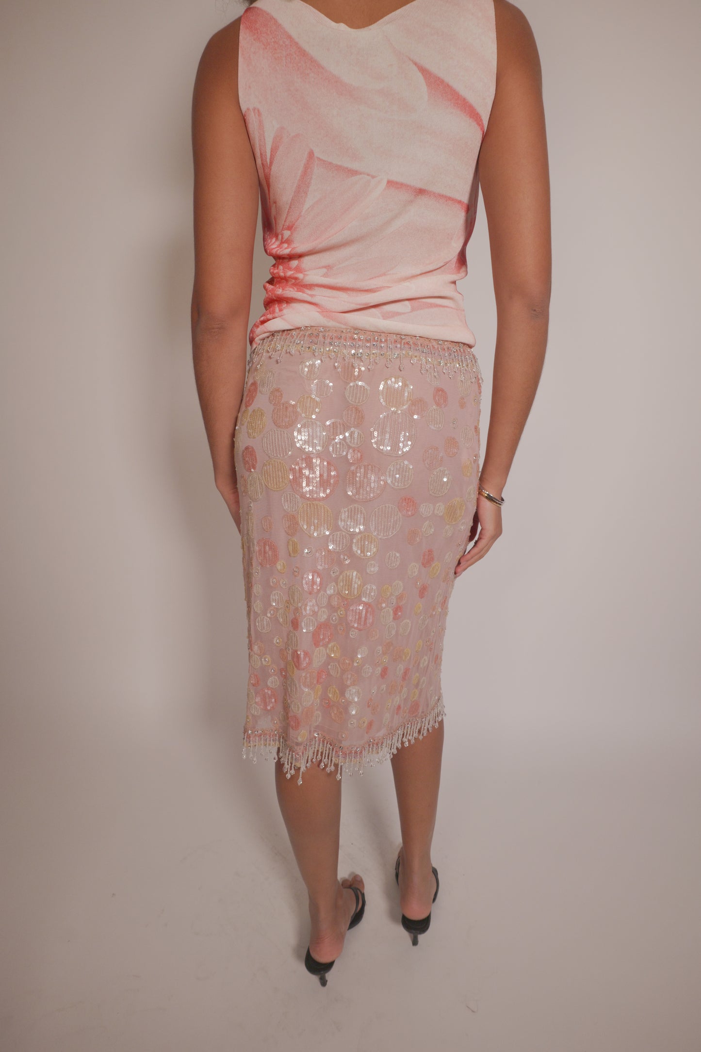 SS2004 Valentino sequined and beaded skirt