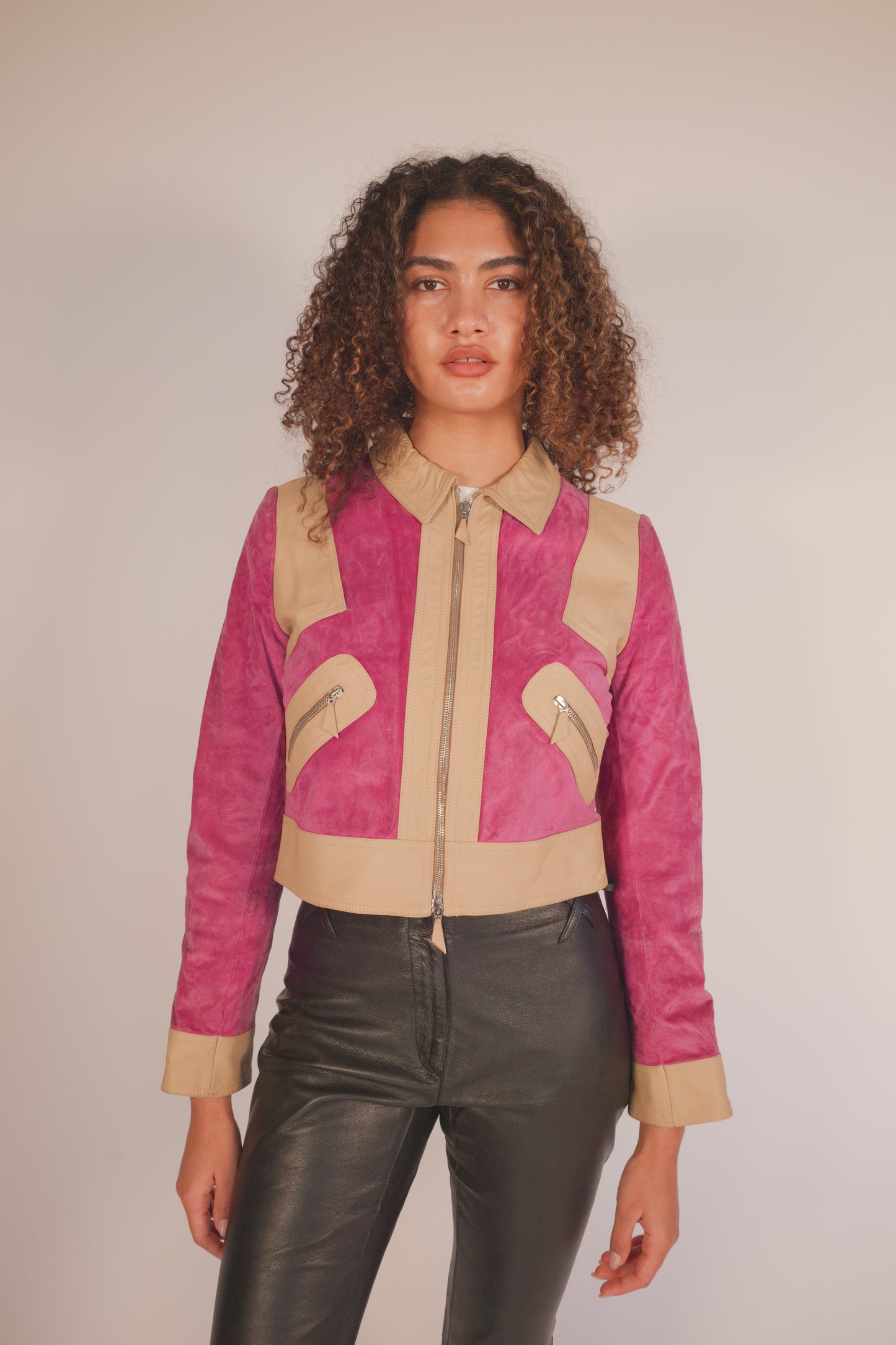 Marni Pink Suede and Leather jacket