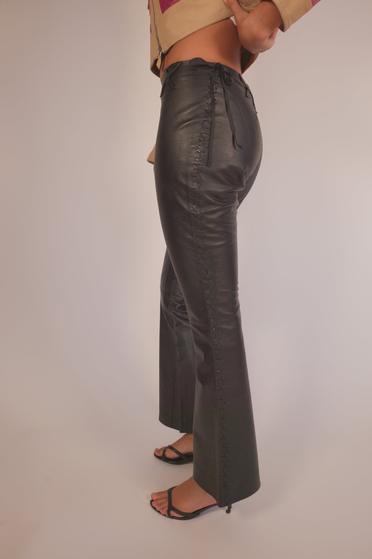 Vintage Dolce & Gabbana black leather pants
