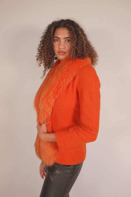 FW1998 Christian Dior by John Galliano orange fox fur jacket