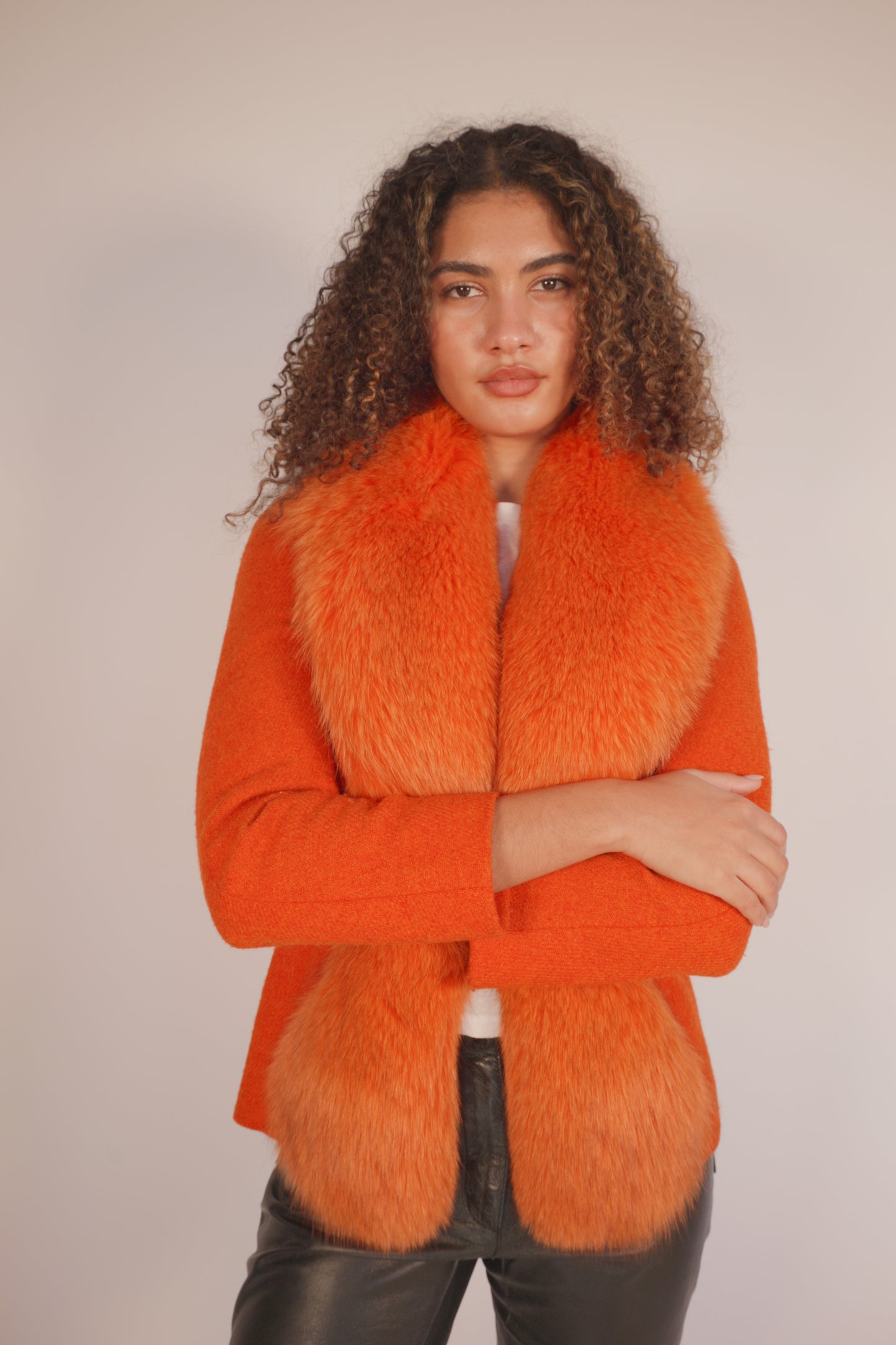 FW1998 Christian Dior by John Galliano orange fox fur jacket