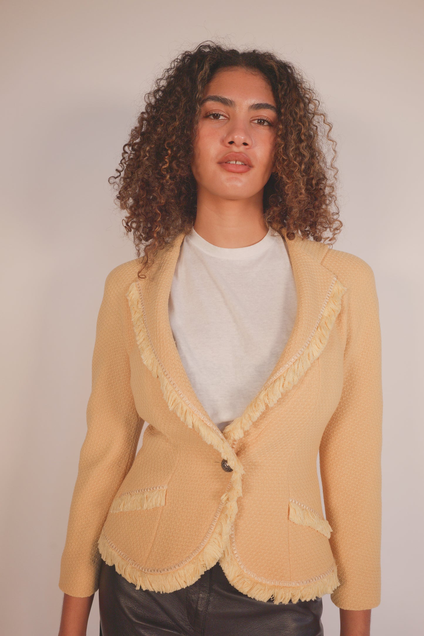 Archival 1997 Christian Dior by John Galliano Pin up Yellow Wool Jacket with silk lining