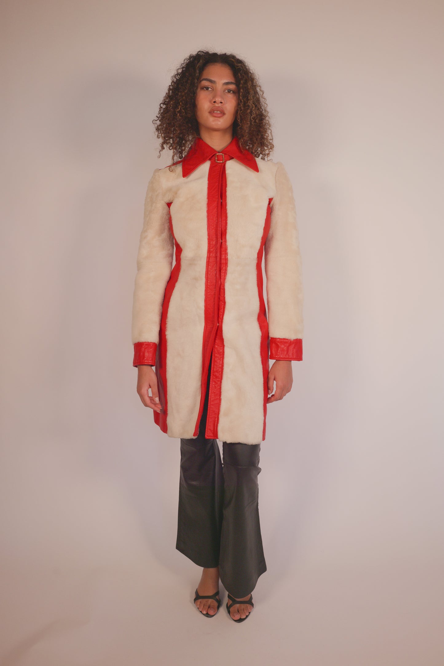 Vintage D&G leather and fur jacket