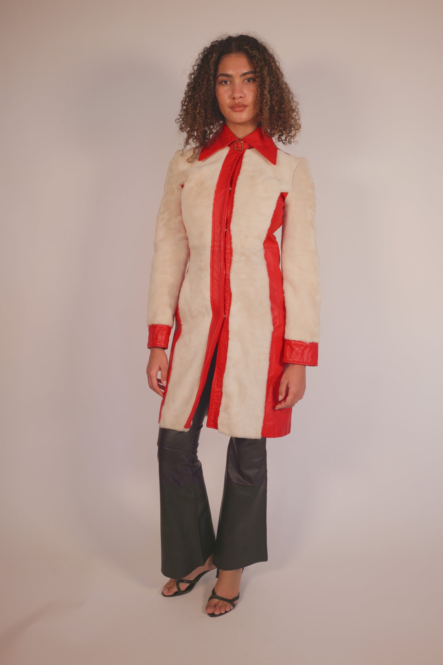 Vintage D&G leather and fur jacket