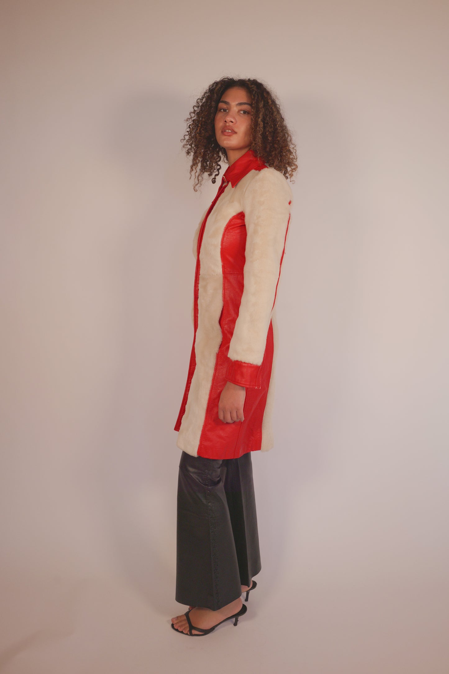 Vintage D&G leather and fur jacket