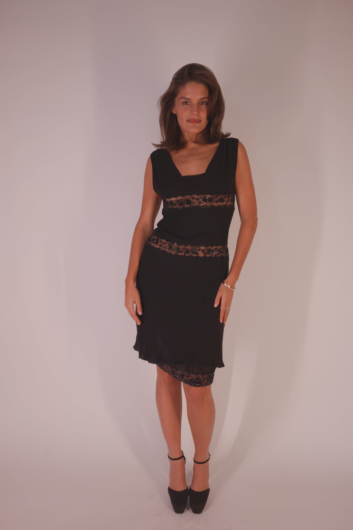 Vintage Valentino beaded silk dress