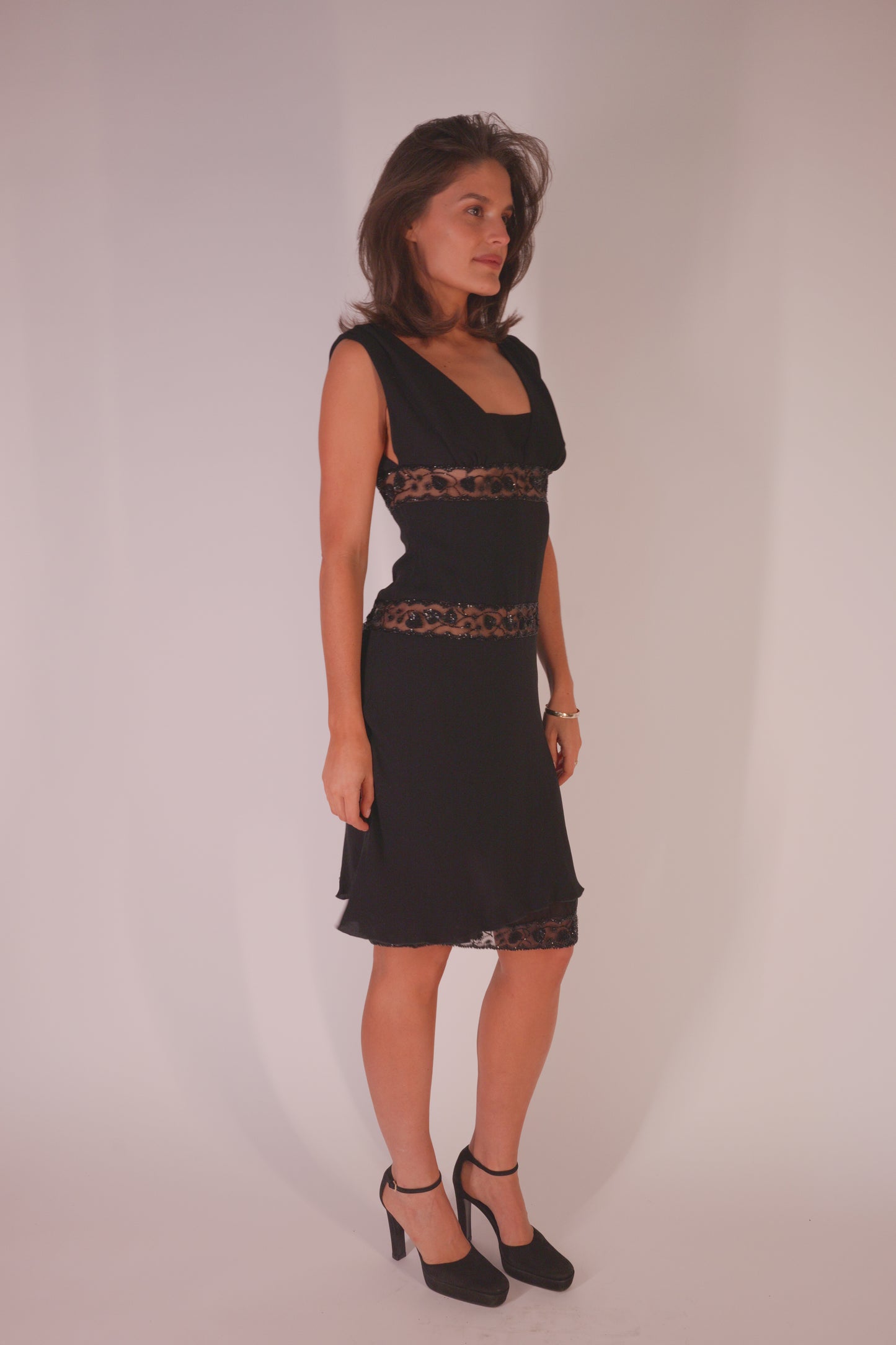 Vintage Valentino beaded silk dress